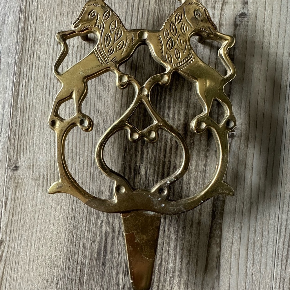 Vintage James River Collection Solid Forged Brass Unicorn Trivet - Picture 2 of 4
